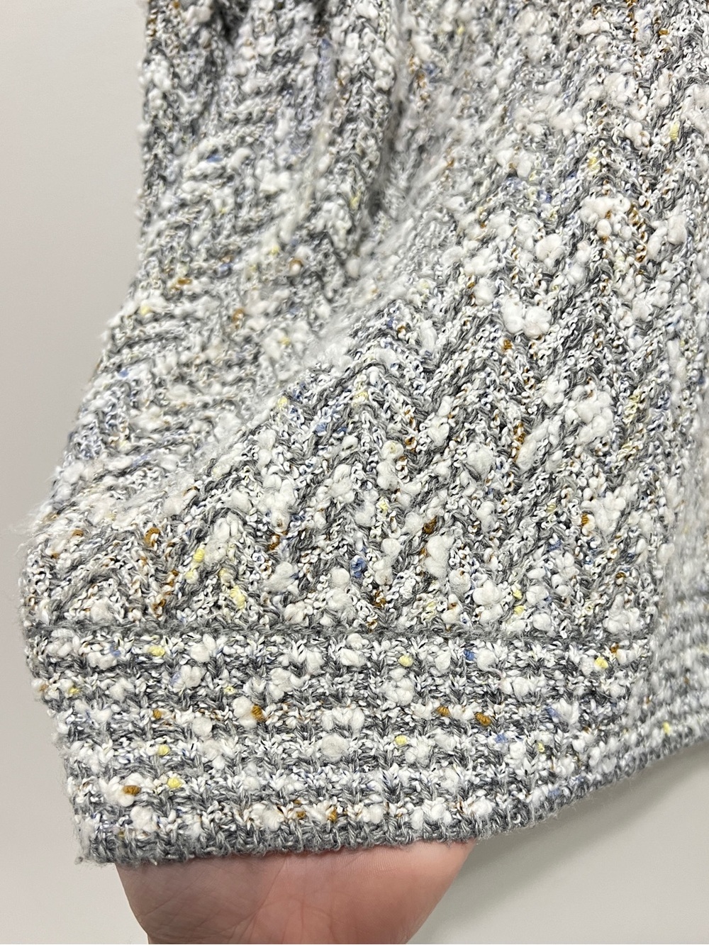 Leo Chevalier Plus Size Knit Sweater 2XL Grey V-Neck Chevron Boho Chic Sweater - Picture 9 of 12